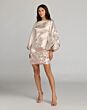 Mac Duggal 21256 Balloon Sleeve Brocade Champagne Dress