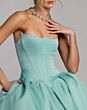 Mac Duggal 21259 Basque Waist Strapless Satin Dress