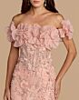 Mac Duggal 21272 Corset Bodice Floral Off-The-Shoulder Blush Dress
