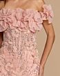 Mac Duggal 21272 Corset Bodice Floral Off-The-Shoulder Blush Dress