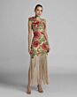 Mac Duggal 21303 One-Shoulder Fringe Hem Fitted Multicolor Dress