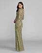 Mac Duggal 21306 Pistachio Green Embellished V-Neckline Dress