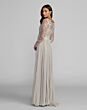 Mac Duggal 21332 Long Sleeve A-Line Platinum Multicolor Dress