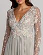Mac Duggal 21332 Long Sleeve A-Line Platinum Multicolor Dress