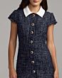 Mac Duggal 21422 Navy Blue Boucle Short Dress