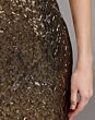 Mac Duggal 21553 Gold Brocade Midi Dress