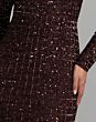 Mac Duggal 23017 Chocolate Brown Embellished Long Sleeve Dress