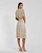 Mac Duggal 23027 Nude Silver Sequin Midi Dress