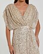 Mac Duggal 23027 Nude Silver Sequin Midi Dress