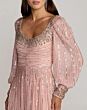 Mac Duggal 23085 Bishop Sleeve A-Line Rose Dress