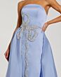 Mac Duggal 2317 Satin Overskirt Strapless Blue Dress