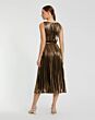 Mac Duggal 27611 Antique Gold Pleated Midi Dress