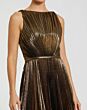 Mac Duggal 27611 Antique Gold Pleated Midi Dress