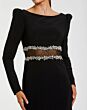 Mac Duggal 27695 Black Bateau Neckline Puff Sleeve Dress