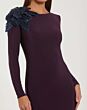 Mac Duggal 27705 Amethyst Purple Bateau Neckline Long Sleeve Dress