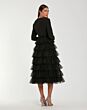 Mac Duggal 27707 Black Tiered Tulle Skirt Midi Dress