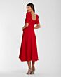 Mac Duggal 27714 Red Puff Sleeve Midi Dress