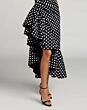 Mac Duggal 27780 Ruffle Hem Polka Dot Black Dress