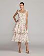 Mac Duggal 50112 Tiered Skirt Floral White Multicolor Dress