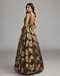 Mac Duggal 50264 Plunging V-Neckline Chocolate Brown Metallic Dress