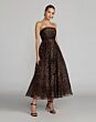 Mac Duggal 56350 Leopard Print Strapless Midi Dress