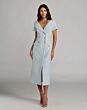 Mac Duggal 56374 Collared Neck Short Sleeve Powder Blue Dress