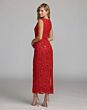 Mac Duggal 56435 Red Bateau Neckline Midi Dress