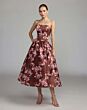 Mac Duggal 56504 Bordeaux Multicolor Floral Midi Dress