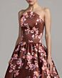 Mac Duggal 56504 Bordeaux Multicolor Floral Midi Dress