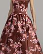 Mac Duggal 56504 Bordeaux Multicolor Floral Midi Dress