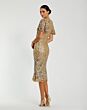 Mac Duggal 6118 Flutter Sleeve Gold Sequin Dress