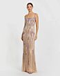 Mac Duggal 6150 Scoop Neck Beaded Nude Dress