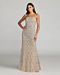 Mac Duggal 6250 Strapless Scallop Neck Nude Dress