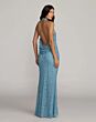 Mac Duggal 6259 Cowl Back Fitted Halter Sequined Dress