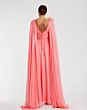 Mac Duggal 68768 Cape Sleeve A-Line Hibiscus Dress