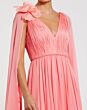 Mac Duggal 68768 Cape Sleeve A-Line Hibiscus Dress