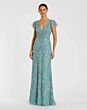 Mac Duggal 68914 Flutter Sleeve Embroidered Lace Dress