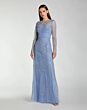 Mac Duggal 69012 Long Sleeve Illusion Neck A-Line Dress
