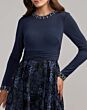 Mac Duggal 69082 Midnight Blue Long Sleeve Dress