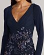 Mac Duggal 69122 Long Sleeve V-Neck Midnight Dress