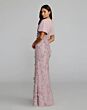 Mac Duggal 69125 V-Neck Batwing Sleeve Fitted Rose Dress