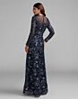 Mac Duggal 69212 Midnight Blue Illusion Neckline Long Sleeve Dress