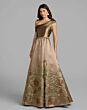 Mac Duggal 69237 Beige Multicolor Floral Brocade A-Line Dress