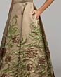 Mac Duggal 69238 Gold Floral Midi with Pocket Dress
