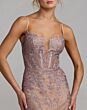 Mac Duggal 79252 Corset Bodice Plunging Neck Lilac Dress