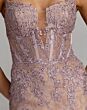 Mac Duggal 79252 Corset Bodice Plunging Neck Lilac Dress