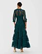 Mac Duggal 8251 Ruffled A-Line Bishop Sleeve Teal Dress