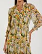 Mac Duggal 8335 Floral Yellow Bishop Sleeve Dress