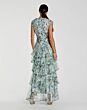 Mac Duggal 8423 V-Neck Tiered Skirt Blue Dress