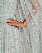 Mac Duggal 8444 A-Line Cape Sleeve Seafoam Dress
